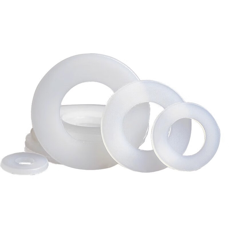 Langsiming white nylon gasket insulated wear-resistant flat pad round plastic hard plastic ultra-thin gasket M3M4M5M6M8M20 2*5*1 (200 pieces)