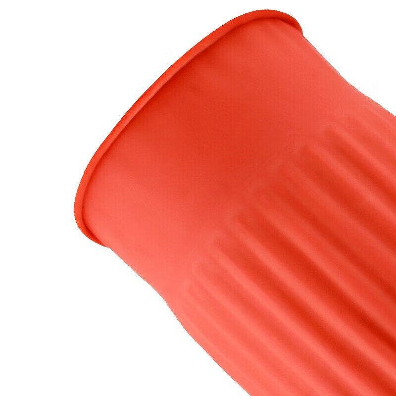 Bangshoushi latex gloves 45cm 1 pair rubber leather with long sleeves thickened waterproof and wear-resistant dishwashing laundry cleaning cleaning work labor protection red