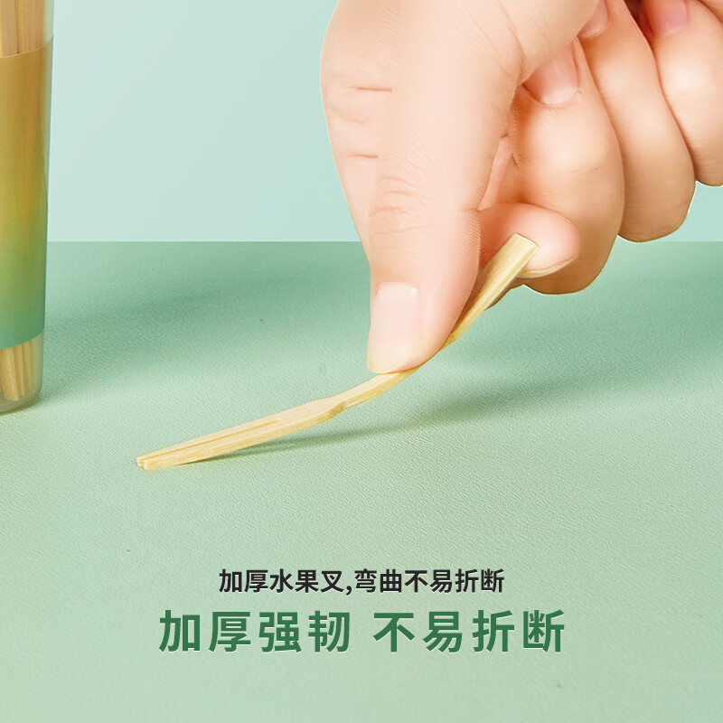 Tang Zong Chopsticks Disposable Fruit Forks 100 Pieces Fruit Picks Cake Dessert Forks Dessert Forks Bamboo Thickened Type C6538