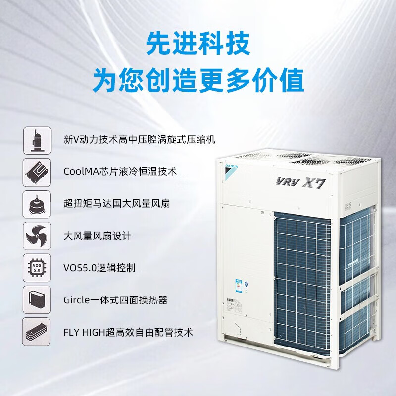 Daikin central air conditioning multi-split DC variable frequency heating and cooling first-class energy efficiency VRV series RUXYQ7B-7P host machine, second-hand 90% new commercial household one-to-four and one-to-five RUXYQ7B-7P host machine