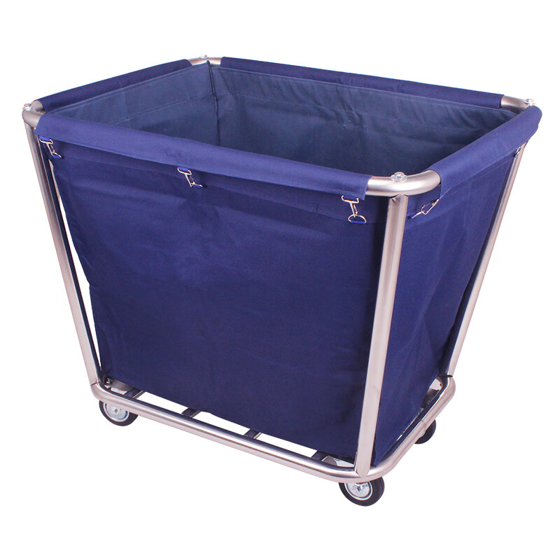Linen Cart Hotel Guest Room Service Cart Stainless Steel Cart Laundry Room Dry Cleaning Shop Storage Recycling Car Thickened Disassembly Tapered Blue Linen Cart