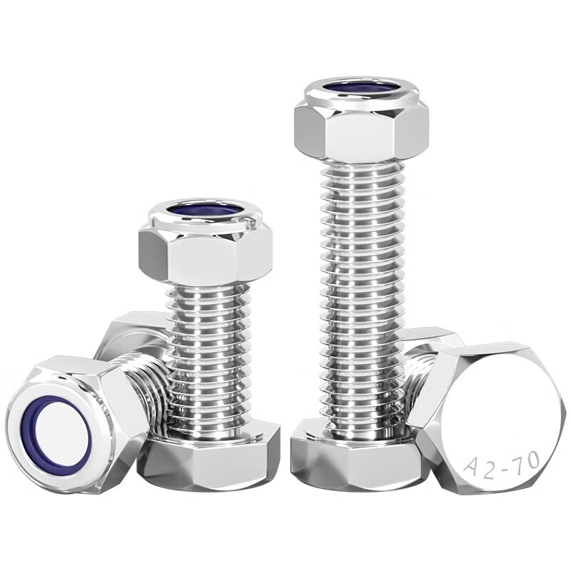 Tianzhuo Hardware 304 stainless steel external hexagonal screw nut set complete bolt extension screw anti-loosening M3M4M5M6M8M10 M4*35 10 sets