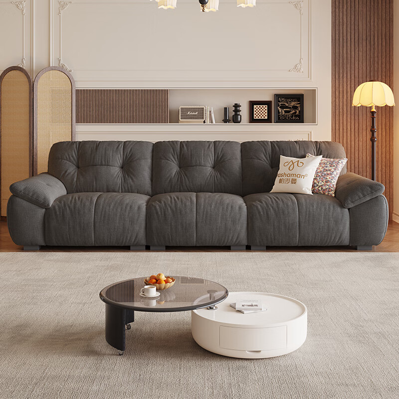 Pashaman domestic subsidized fabric sofa living room removable and washable cat scratch cloth cream cloud sofa luxury 2.8 meters 2657ZF