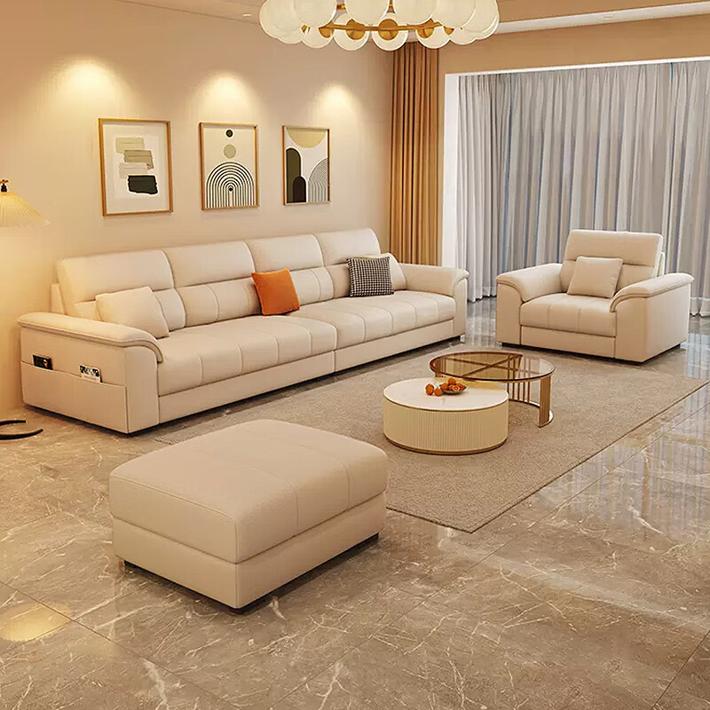 Chipinhui spot 2025 new cream style cat scratch leather sofa living room piano key small apartment straight combination light luxury flagship version cat claw leather fabric latex seat bag four people 2.8m straight