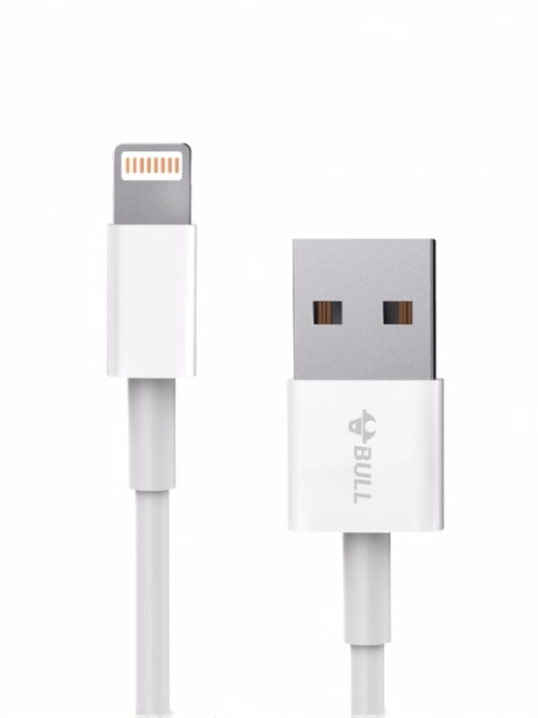 Bull is suitable for Apple data cable mifi certified iPhone12 Apple 15 line 11pro fast charge x charging cable Apple MFI certified 1 meter 3A white USB port Bull genuine