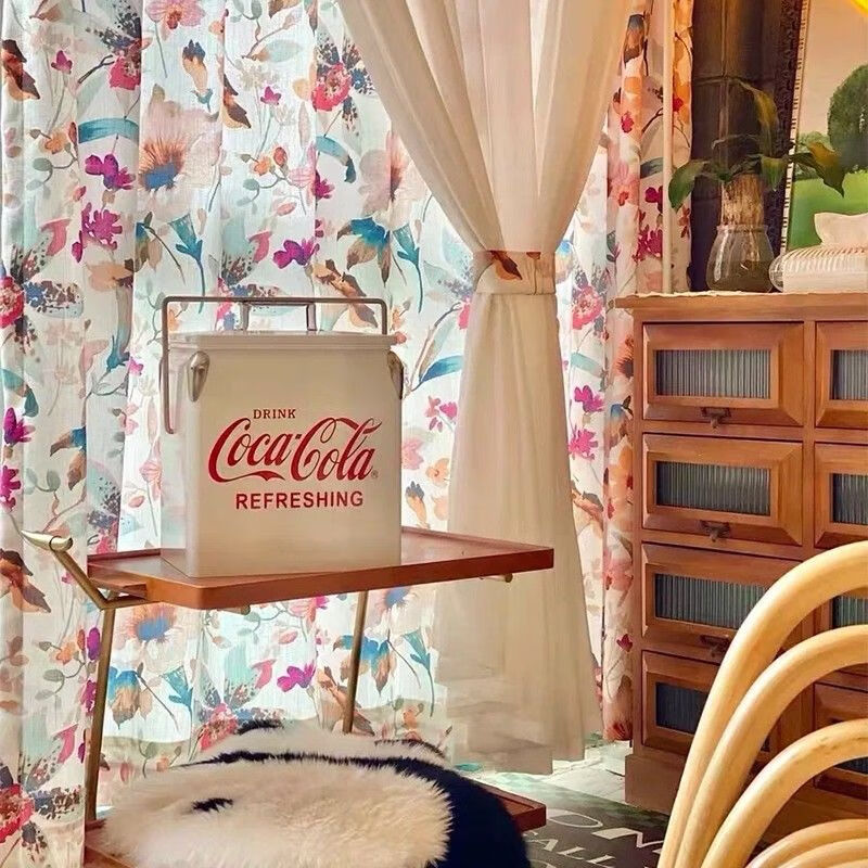 Coca-Cola insulated box cold ice bucket outdoor camping beverage insulated box portable portable car small refrigerator 30 liters large capacity red no need to plug in