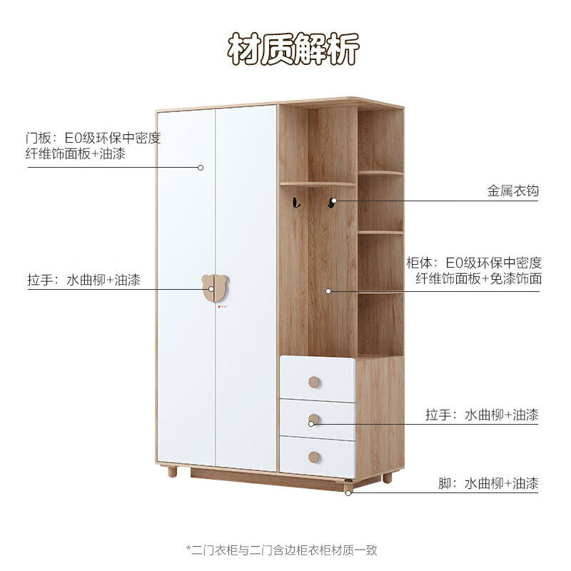 Quanyou Home Children's Wardrobe Simple Partitioned Storage Cabinet LED Smart Light Bedroom Storage Cabinet High-Looking Wardrobe