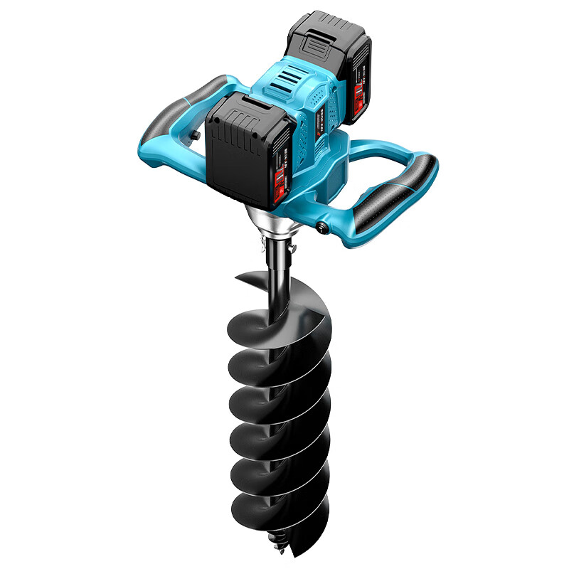 Deyun electric ground drill lithium electric drill ground hole drilling machine pile driver digging artifact tree ice drill winter fishing orchard digging and planting DY-ground drill 718TV2 electric 2 charge + 40mm drill bit (42V)