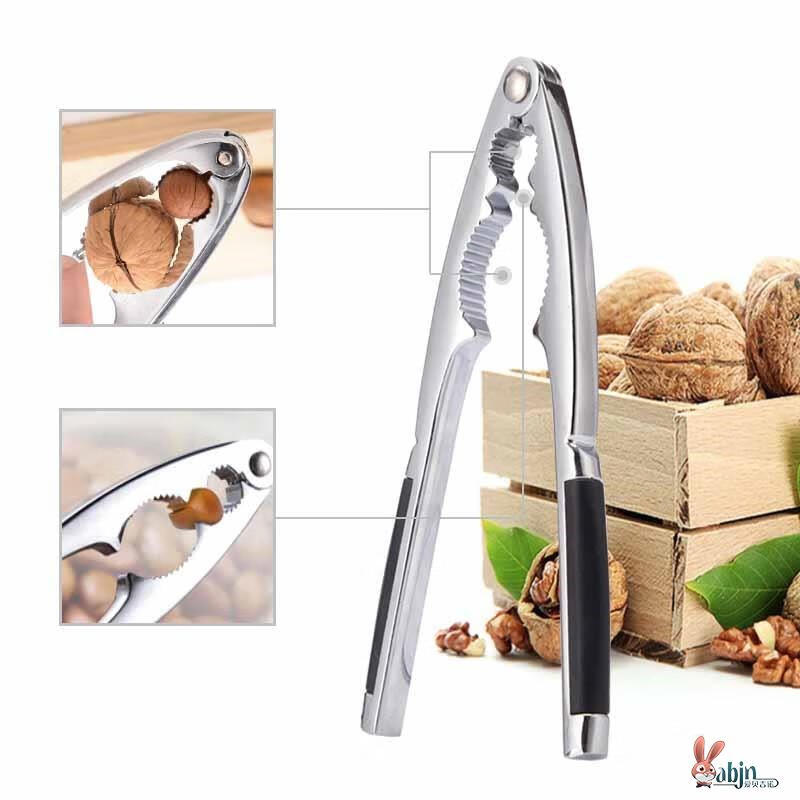 Jingxi 304 stainless steel thickened walnut machine whole hazelnut peeling pliers black peach cracker nut hazelnut dried fruit pliers sheller thickened stainless steel walnut clamp black