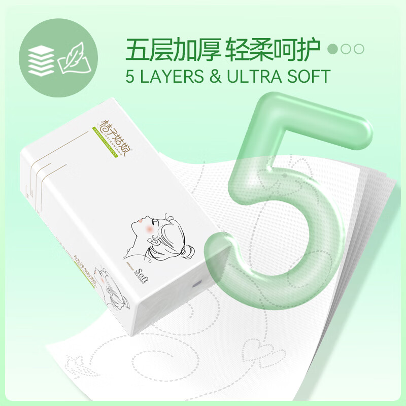 Orange Girl Big Pack of Tissue Paper Thickened Napkins for Household Large Facial Tissues for Household Paper Full Box Wholesaler Super Same Style 5 Layers 480 Sheets * 20 Packs L Code Stocking Pack