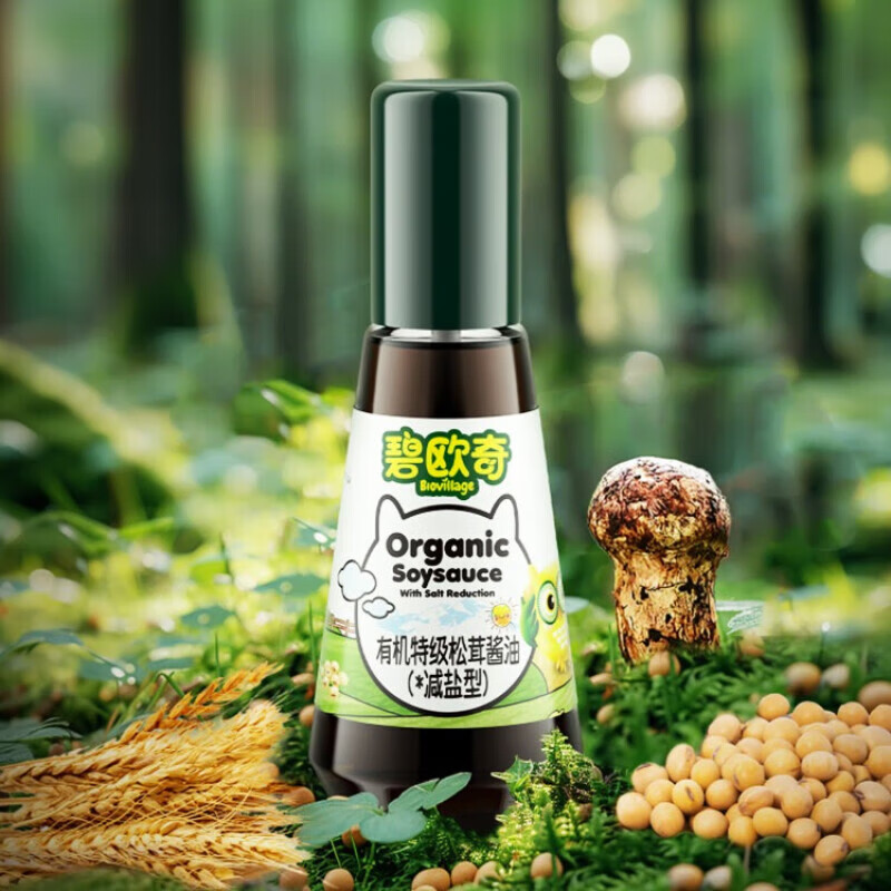 Biocci Organic Matsutake Soy Sauce Children's Seasoning Food Supplement Sprinkler Controlled Salt Reduction No Additives 100ml*1 Bottle Organic Matsutake Soy Sauce