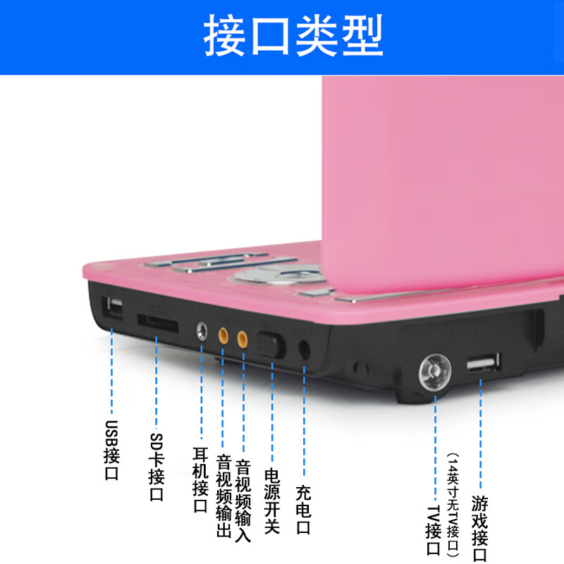 SAST home portable DVD EVD high-definition multi-function video player CD player 12# HD version blue standard configuration