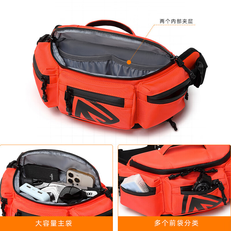 Albers motorcycle riding waist bag rider crossbody bag storage bag water repellent orange