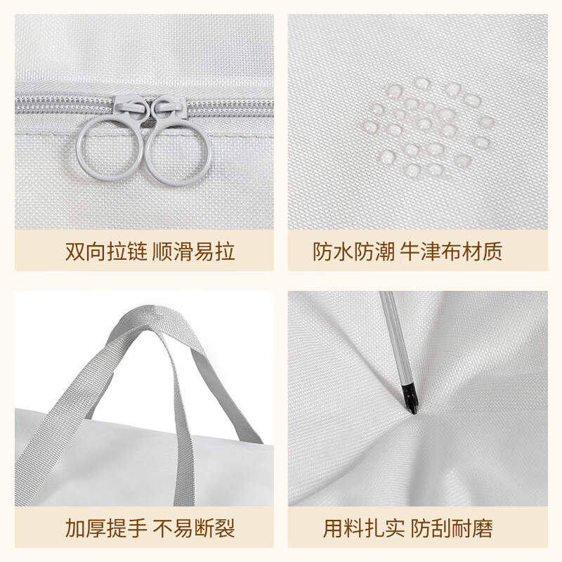 Bonnie Meijia Storage Bag Oxford Cloth Student Back-to-School Portable Quilt Packing Bag Household Clothes Quilt Moisture-proof and Dust-proof Organizing Bag Gray - Extra Large 78L Can hold 12 pounds of quilts Reinforced handle | Wear-resistant and durable