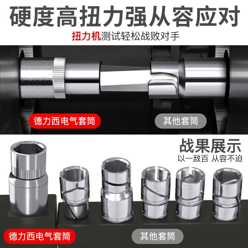 Delixi electrical socket wrench auto repair set multi-functional tool set motorcycle repair tool box straight handle 46-piece set