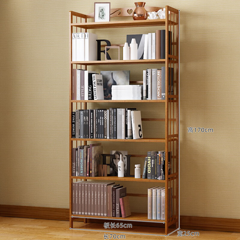 Anya bookshelf floor-standing 169cm multi-layer bamboo simple bookcase storage rack storage storage rack 6 layers 70
