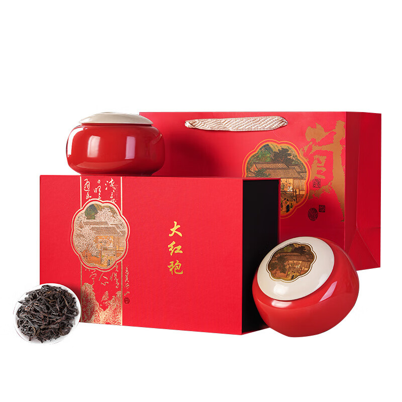 Ximing New Tea Strong Fragrance Premium Authentic Wuyi Rock Tea Dahongpao Tea Exquisite Ceramic Gift Box Holiday Gift Randomly