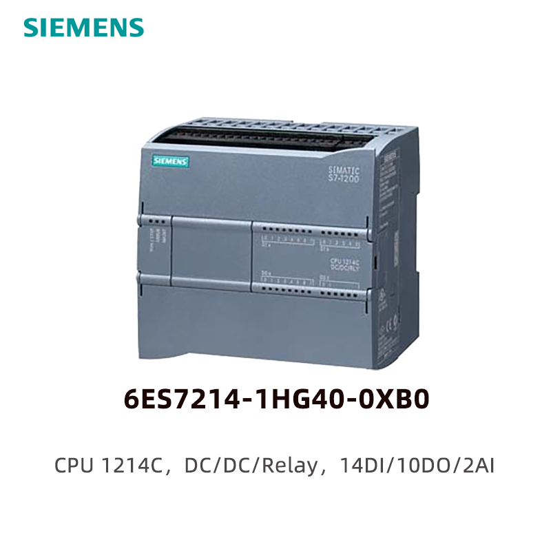 Siemens S7-1200PLC CPU module 6ES7214-1HG40-0XB0,1214C,DC/DC/Relay,14DI/10DO/2AI
