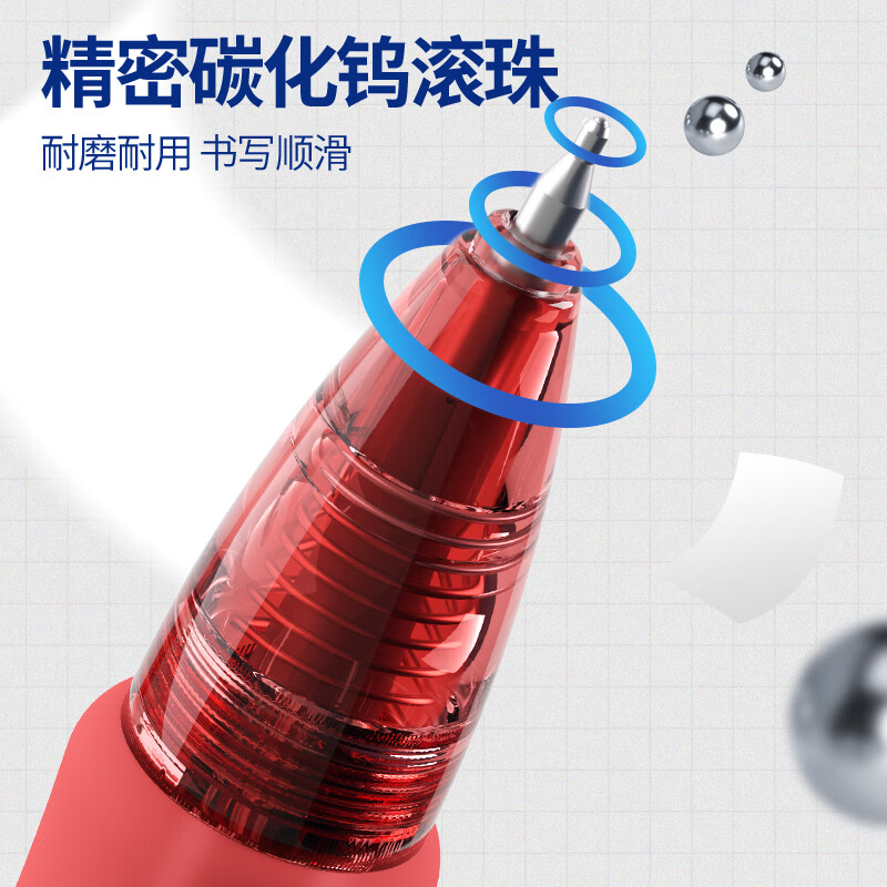 M&G stationery GP1008 press gel pen student 0.5 red pen signature pen business ST water pen high-value office supplies red 3 pieces/box