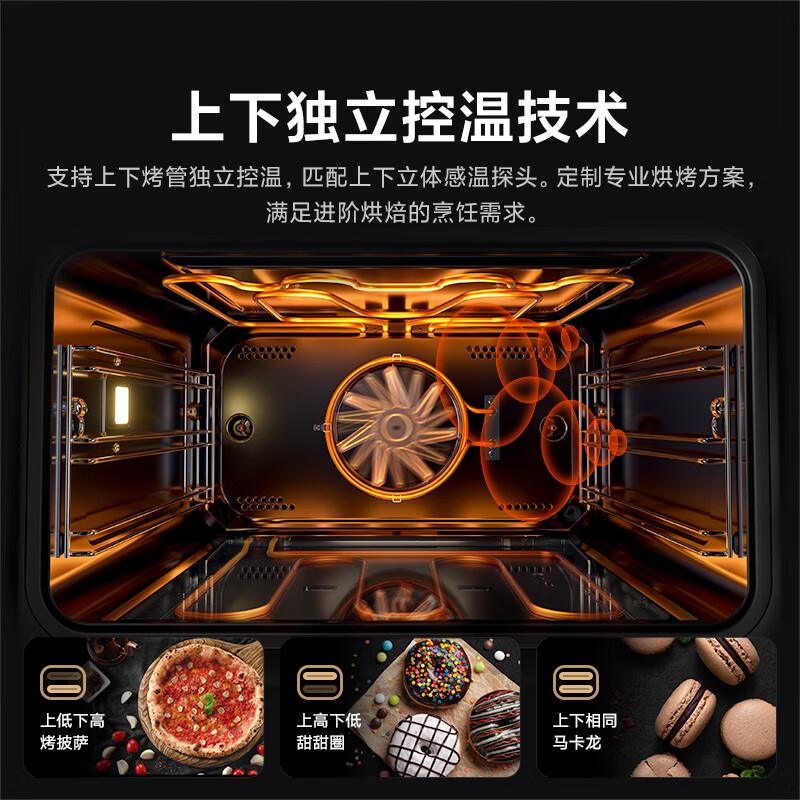 Mijia Xiaomi Embedded Steam Oven P1 Steaming, Baking and Frying 3-in-1 Household 58L Large Capacity Multi-Function Electric Steaming Oven Independent Temperature Control Smart Color Screen Touch MQR02M