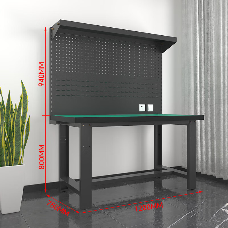 Xingyun anti-static heavy-duty workbench, bench, industrial workshop, factory assembly line tool table, multi-functional maintenance tool table, experimental operating table - 1.2m single table + double hanging board