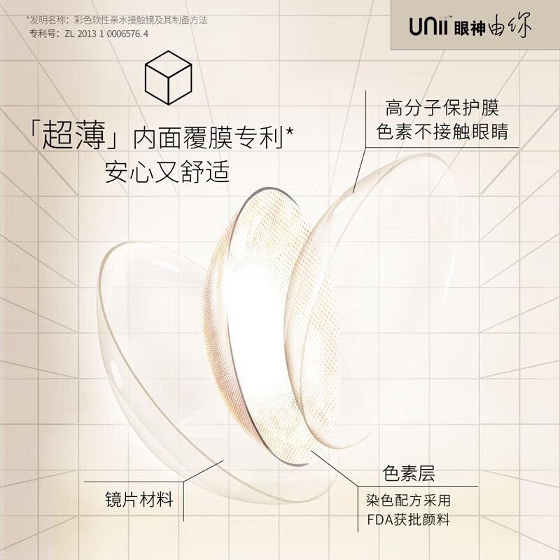 Bausch & Lomb unii Color Contact Lenses Half Yearly Disposable 1 Piece Color Contact Lenses Expanded Pupil Small Diameter Huandao-Half Yearly-Brown 900 Degrees