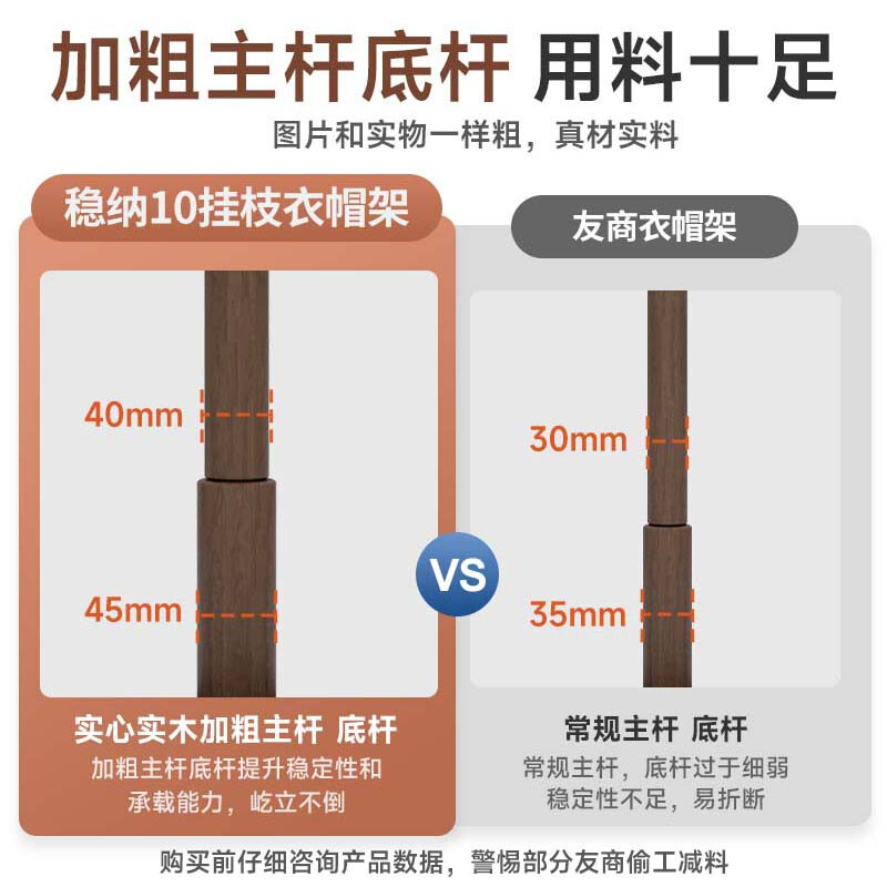 Wenna solid wood clothes hanger floor-standing coat rack clothes hanger solid wood clothes hanger floor-standing vertical bedroom entrance clothes rack