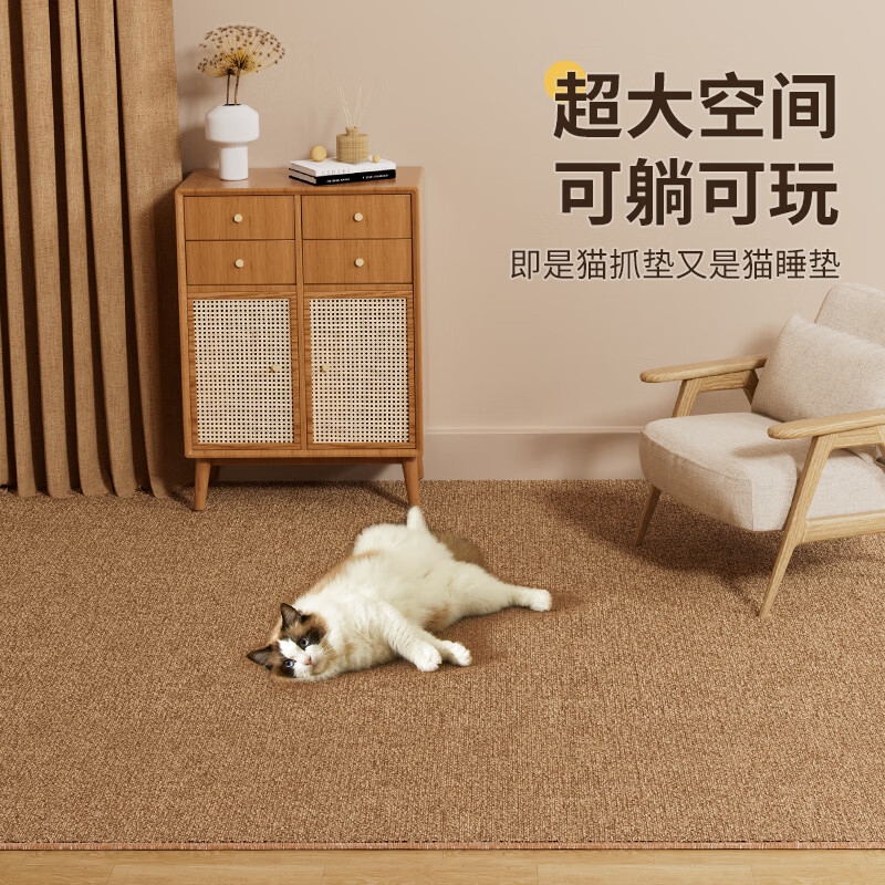 KimPets Cat Scratching Board Cat Nest Integrated Carpet Mat Anti-Cat Claw Large Four Seasons Wear-Resistant No Chips Protection Sofa Coffee Color M Code 50*80