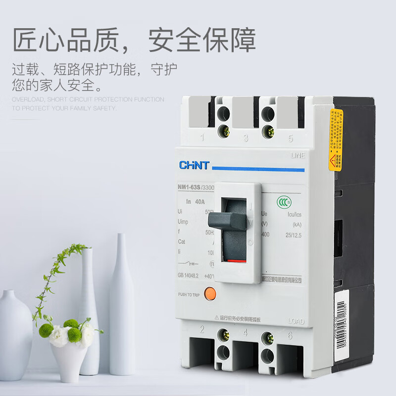 Chint NM1 molded case circuit breaker air switch series 125A250A400A630A3p4p40a50a63a 3P 1000A