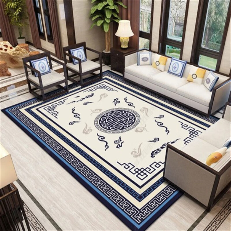 Mengyier Tianjin Cuihuangkou carpet new Chinese style carpet living room coffee table carpet modern Chinese pastoral style sofa full floor ancient red new Chinese style 4 200*300 cm free exquisite floor mat