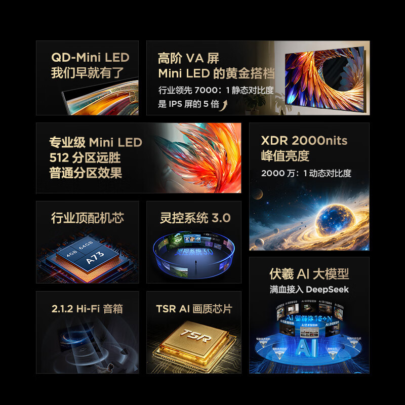 FFALCON Thunderbird TV 65 Crane 6 PRO 25 models (PLUS version) 65-inch QD-MiniLED high-end VA home appliances state-subsidized TV 65-inch no startup advertising 65S595C Pro