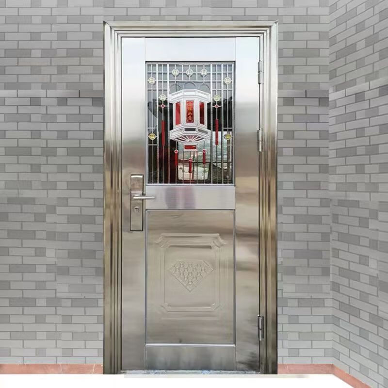 Qilicai 304 stainless steel single door anti-theft door balcony door entry door rural kitchen door roof door balcony door rental door 860*1970 outsourced right