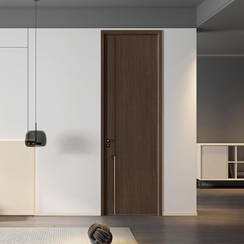 Jiufu Wooden Door Bedroom Door Set Door Wooden Composite Interior Door Living Room Study Unpainted Wooden Door Maya Oak No. 2+Nano Gold+Nano Black