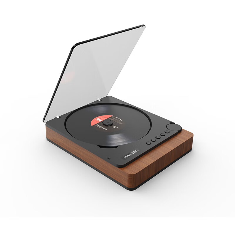 Jinzheng CD Player Bluetooth Mini Disc Fever Retro Listening to Albums Home Professional Record Disc Player High Quality Walkman Retro Player Wood Grain Brown Rechargeable Version Standard