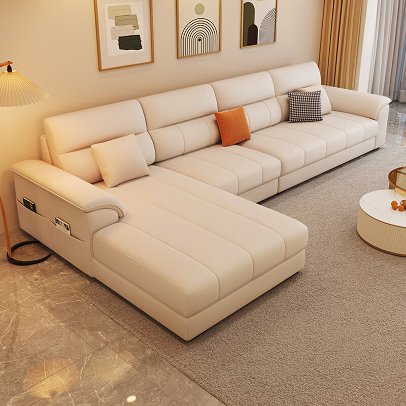 Chipinhui spot 2025 new cream style cat scratch leather sofa living room piano key small apartment straight combination light luxury flagship version cat claw leather fabric latex seat bag four people 2.8m straight