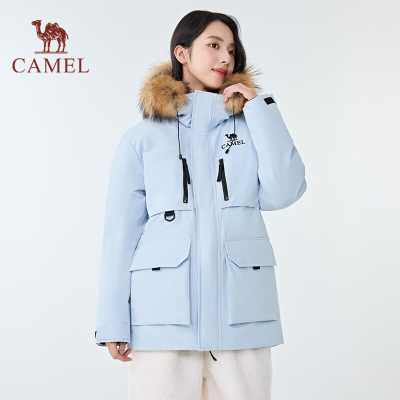 Camel Women's 1930 Parker Down Jacket Warm and Thickened Mid-Length Fashionable Couple Jacket