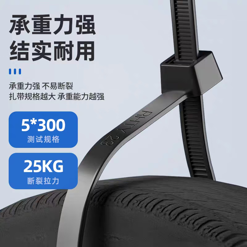 Tianyi self-locking nylon cable ties, cable management tape, host installation, gardening, cable desktop cable management, wire binding straps, black 3.6*300mm, 250 pieces