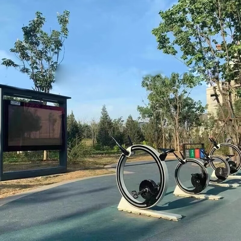 Yuwo Outdoor Smart Park Outdoor Cycling Large Screen Snail Bicycle Cycling Interactive AI Virtual Cycling Large Screen Beige Customized Deposit