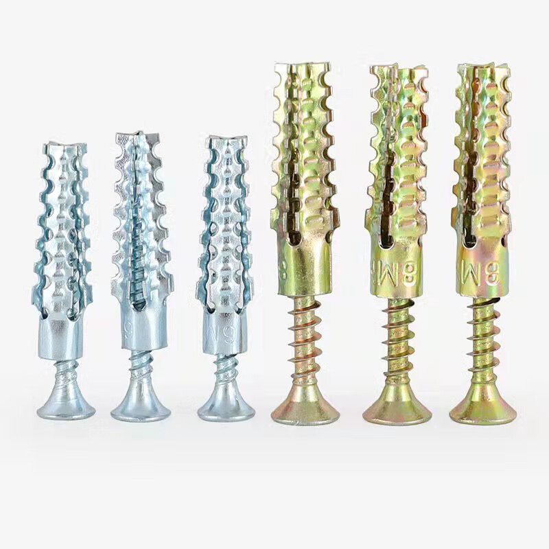 Tanbeiman expansion screw metal light sawtooth iron expansion screw small yellow croaker expansion tube expansion nail bolt hollow brick reinforcement expansion screw M6X32 + nails 50 sets anti-loosening type can repair old holes