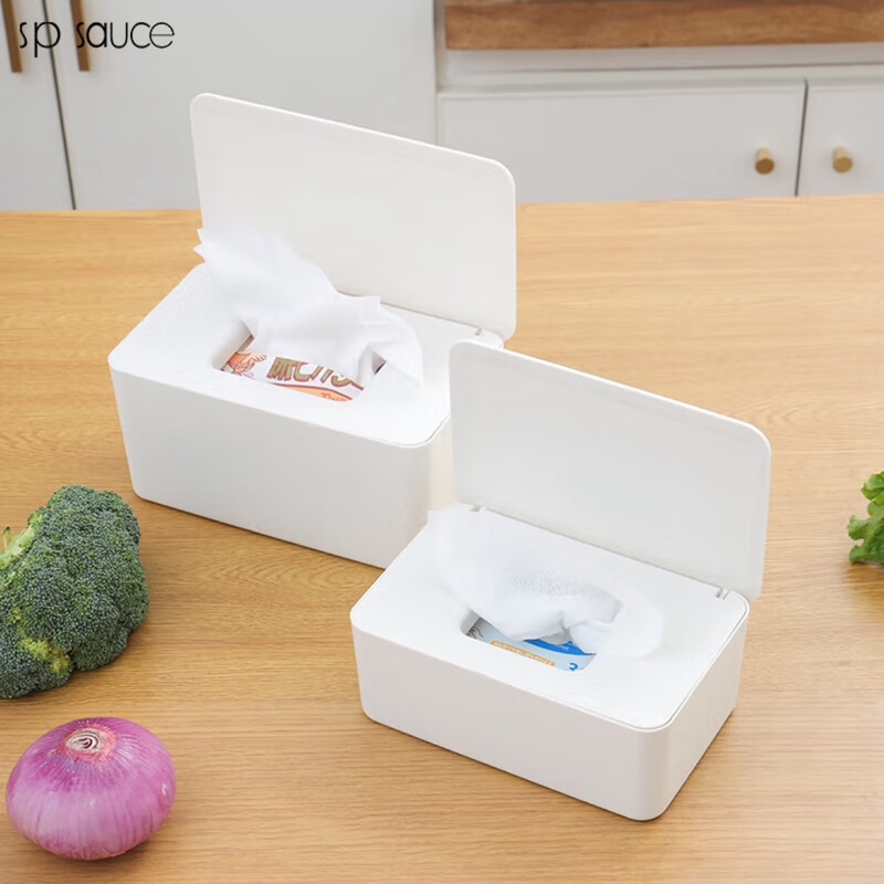SP SAUCE wet wipes box empty box living room desktop sealed dustproof lidded tissue box baby wipes box storage box large simple wet wipes box