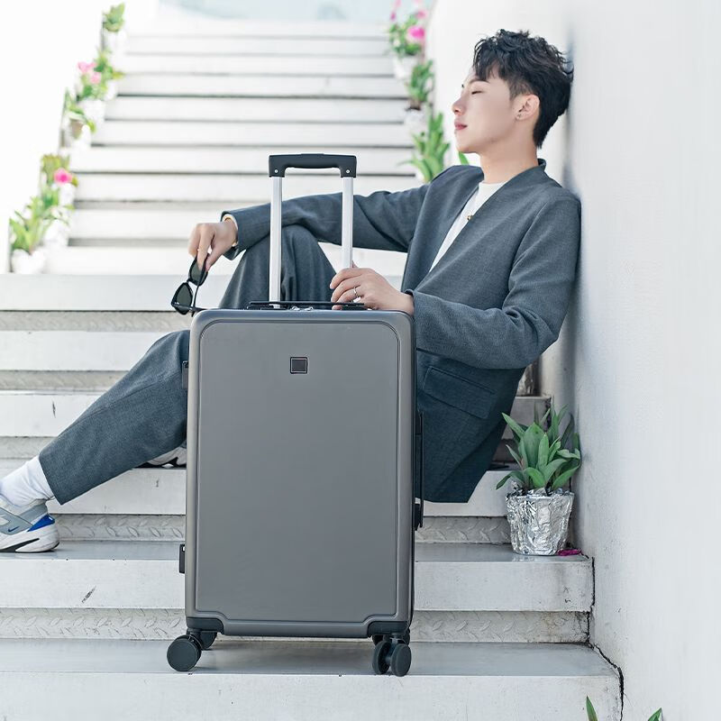 Horizon 8 suitcase men's multifunctional new trolley case password box student large capacity durable business suitcase Cen Jing Gray upgraded thickened USB 20 inches