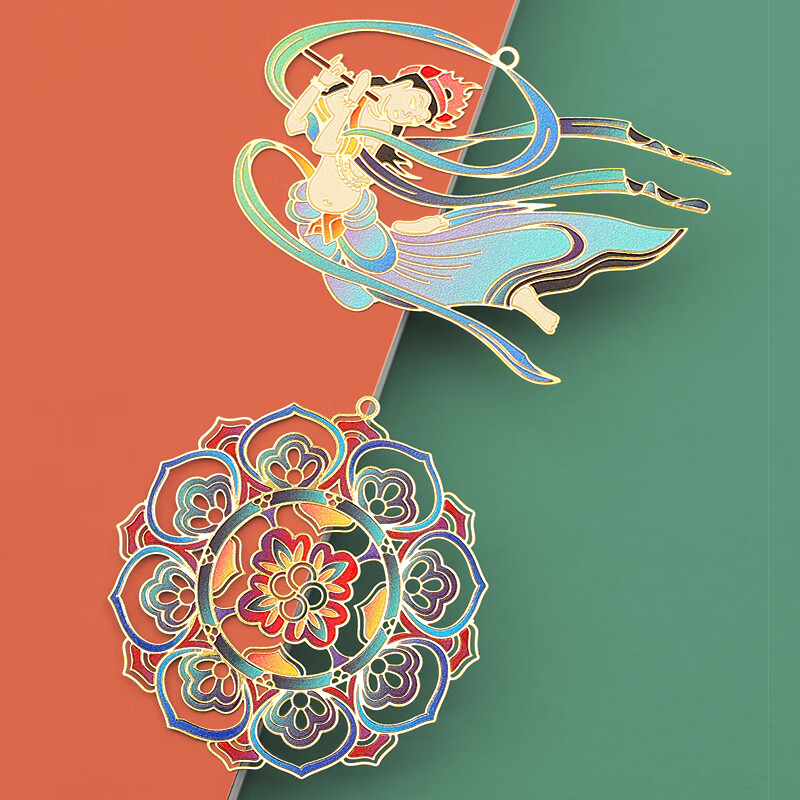 Small carver Dunhuang impression metal bookmark stationery Palace Museum cultural and creative Chinese style birthday gift Teacher's Day gift for teachers and students graduation souvenirs for the beginning of school souvenirs