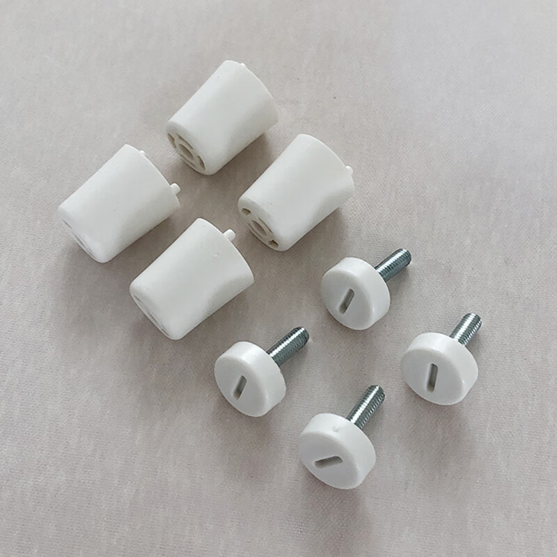 Perforated board installation accessories. Suitable perforated board accessories. Screws, nuts and hanging rods. Universal trolley perforated board. 4 white screws + 4 white nuts.