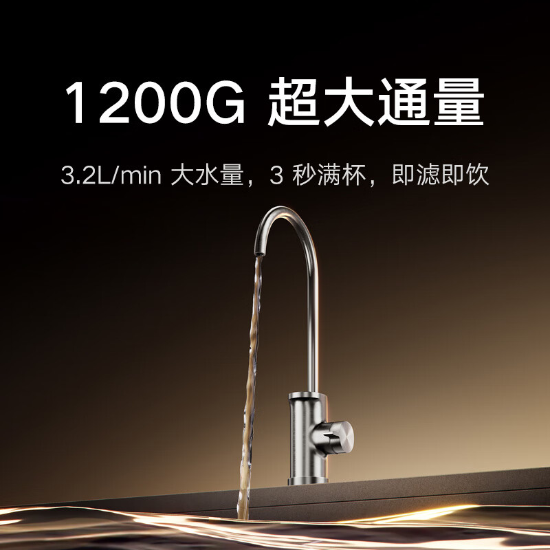 Mijia Xiaomi 1200G Pro dual-core water purifier household tankless kitchen type 8-year RO filter water purifier Xiaomi conference MR 1253-A