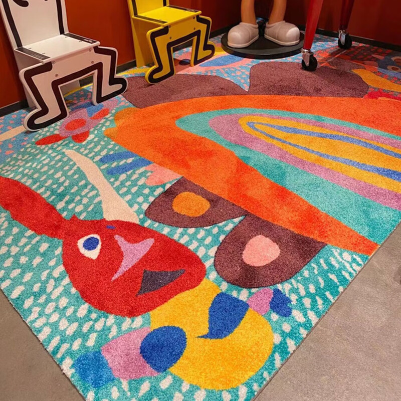 Rinoart artist limited edition Madam Mai’s original rainbow ear color carpet 140CM 200CM