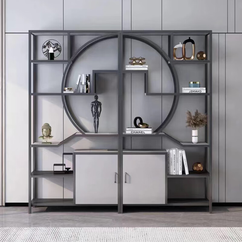 Nankeren Iron Art Storage Rack Simple Bookshelf Flower Rack Wine Cabinet Boguan Rack Living Room Entrance Partition Restaurant Display Rack Storage Cabinet Single 01 Bookshelf Can be increased or decreased in combination