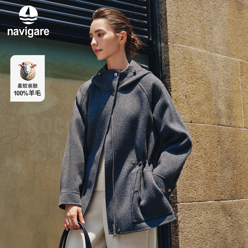 Navikel Italian dinghy 25 years new women's mid-length woolen coat loose wool coat 2341445502