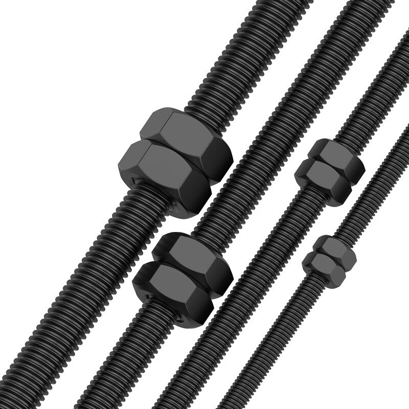 JINGGONG high-strength screw and screw nut set fully threaded threaded screw rod thread M6-M48 M12*1 meter (1 piece comes with 2 nuts) 12.9 level quenching