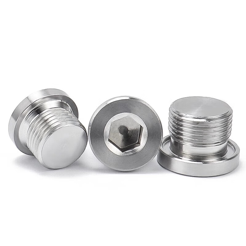 Jinchao 304 stainless steel inner hexagonal flange surface imperial plug inner corner edge oil plug metric plug G1-2 inch M8*1.25 (2 pieces)