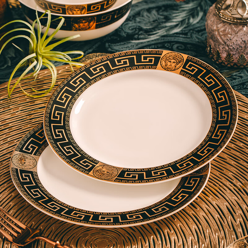 Hengshi Vasachi new dishware and tableware set for home high-end Chinese style complete bowl and plate set housewarming gift Vasachi 58-piece set